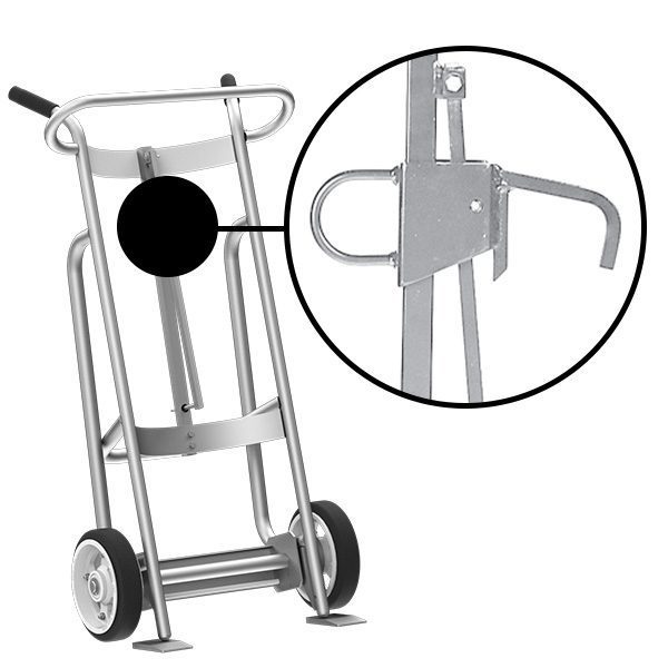 Valley Craft 2-Wheel Drum Hand Truck - Aluminum, (2) Solid Rubber Wheels, 1000 lb. Capacity, Chime Hook for Steel/Plastic/Fiber Drums w/ Locking Cover