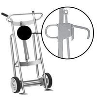 Thumbnail for Valley Craft 2-Wheel Drum Hand Truck - Aluminum, (2) Solid Rubber Wheels, 1000 lb. Capacity, Chime Hook for Steel/Plastic/Fiber Drums w/ Locking Cover