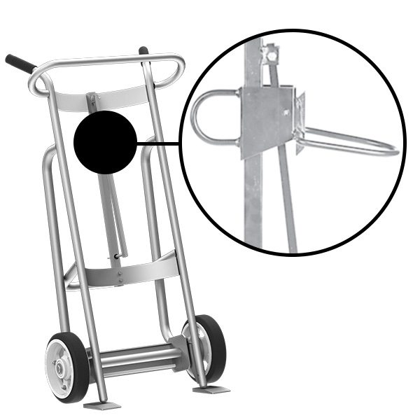 Valley Craft 2-Wheel Drum Hand Truck - Aluminum, (2) Solid Rubber Wheels, 1000 lb. Capacity, Chime Hook for Plastic Drums