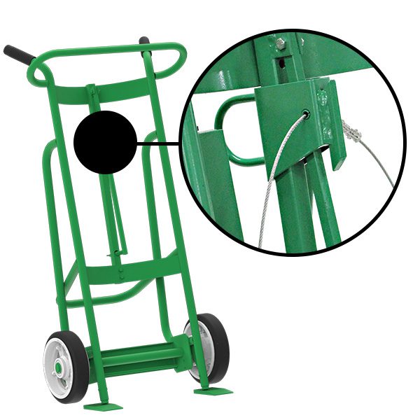 Valley Craft 2-Wheel Drum Hand Truck - Steel, (2) Solid Rubber Wheels, 1000 lb. Capacity, Chime Hook w/ Security Cable for Steel/Plastic/Fiber Drums