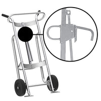 Thumbnail for Valley Craft 2-Wheel Drum Hand Truck - Aluminum, (2) Mold-On Rubber Wheels, 1000 lb. Capacity, Chime Hook for Steel/Plastic/Fiber Drums w/ Locking Cover