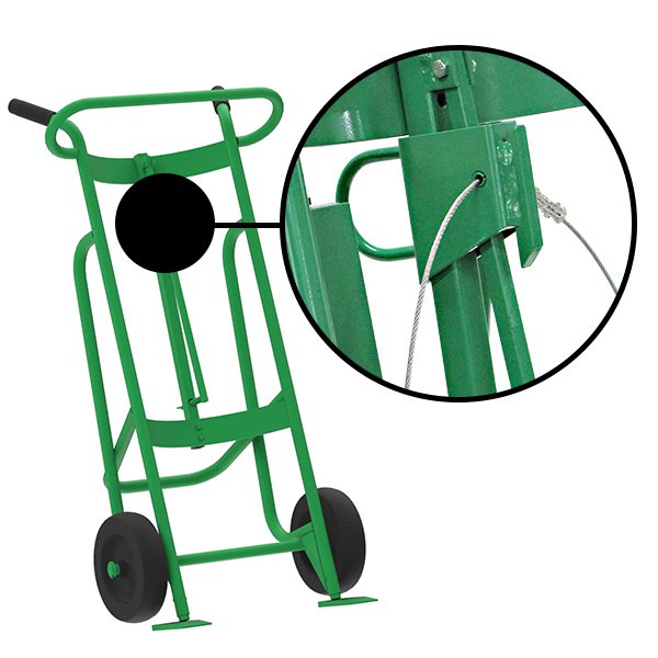 Valley Craft 2-Wheel Drum Hand Truck - Steel, (2) Mold-On Rubber Wheels, 1000 lb. Capacity, Chime Hook w/ Security Cable for Steel/Plastic/Fiber Drums