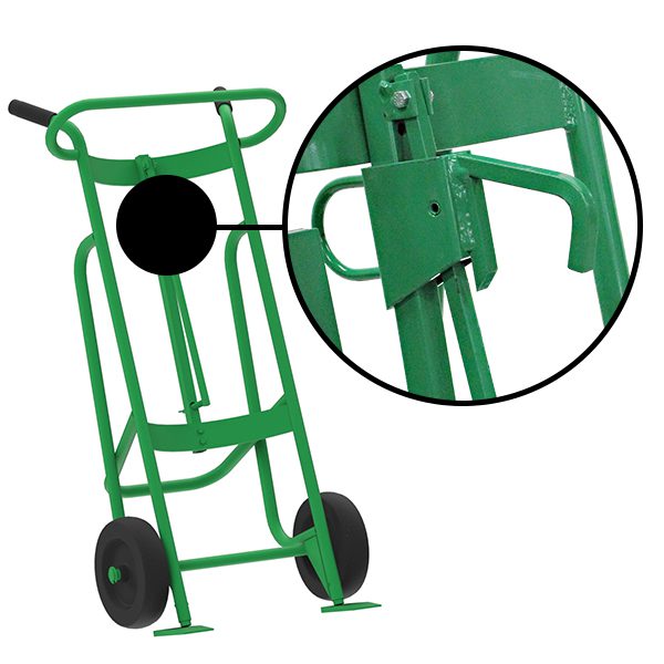 Valley Craft 2-Wheel Drum Hand Truck - Steel, (2) Mold-On Rubber Wheels, 1000 lb. Capacity, Chime Hook for Steel/Plastic/Fiber Drums w/ Locking Cover