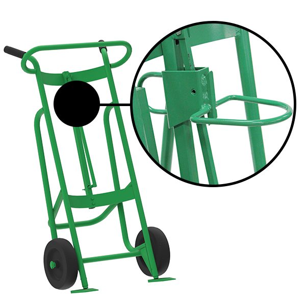 Valley Craft 2-Wheel Drum Hand Truck - Steel, (2) Mold-On Rubber Wheels, 1000 lb. Capacity, Chime Hook for Plastic Drums