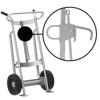 Thumbnail for Valley Craft 2-Wheel Drum Hand Truck - Aluminum, (2) Pneumatic Wheels, Hand Brake, 1000 lb. Capacity, Chime Hook for Steel/Plastic/Fiber Drums w/ Locking Cover