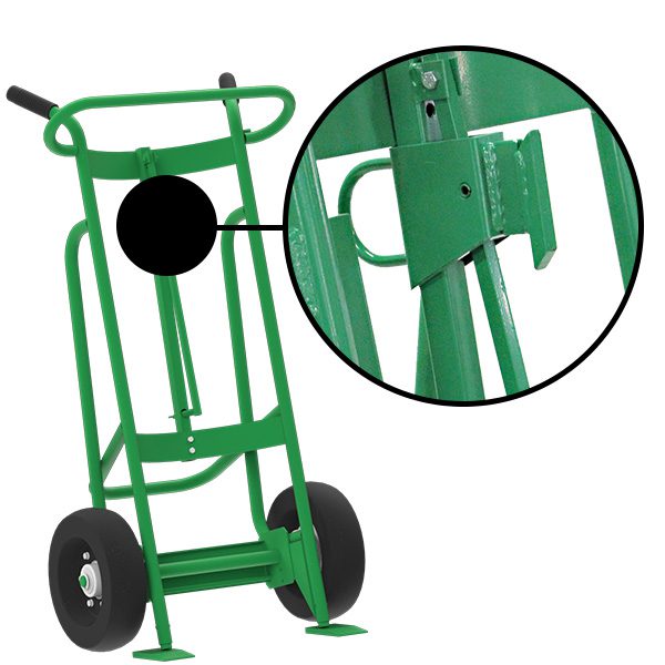 Valley Craft 2-Wheel Drum Hand Truck - Steel, (2) Pneumatic Wheels, Hand Brake, 1000 lb. Capacity, Standard Chime Hook for Steel/Plastic/Fiber Drums