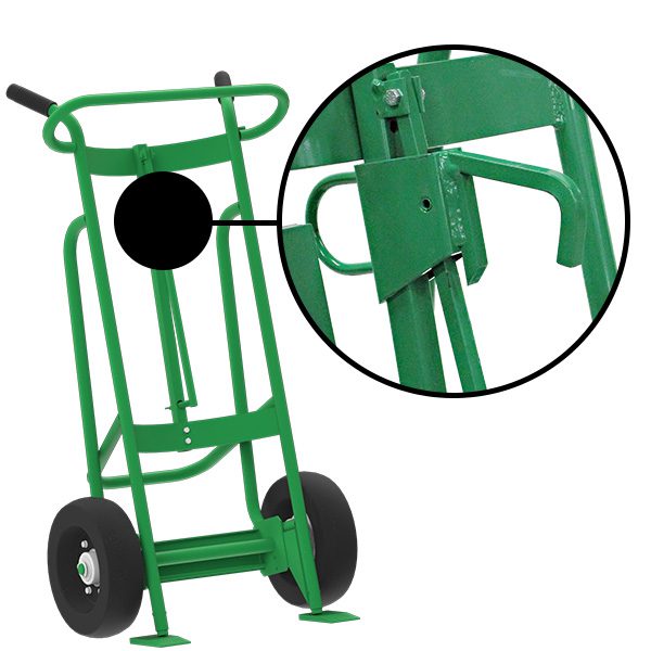 Valley Craft 2-Wheel Drum Hand Truck - Steel, (2) Pneumatic Wheels, Hand Brake, 1000 lb. Capacity, Chime Hook for Steel/Plastic/Fiber Drums w/ Locking Cover