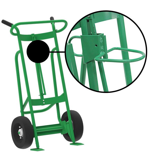 Valley Craft 2-Wheel Drum Hand Truck - Steel, (2) Pneumatic Wheels, Hand Brake, 1000 lb. Capacity, Chime Hook for Plastic Drums