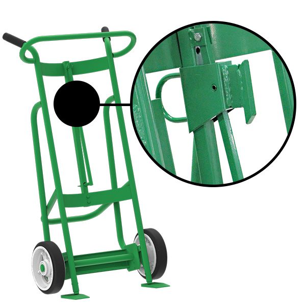 Valley Craft 2-Wheel Drum Hand Truck - Steel, (2) Solid Rubber Wheels, Hand Brake, 1000 lb. Capacity, Chime Hook for Fiber Drums