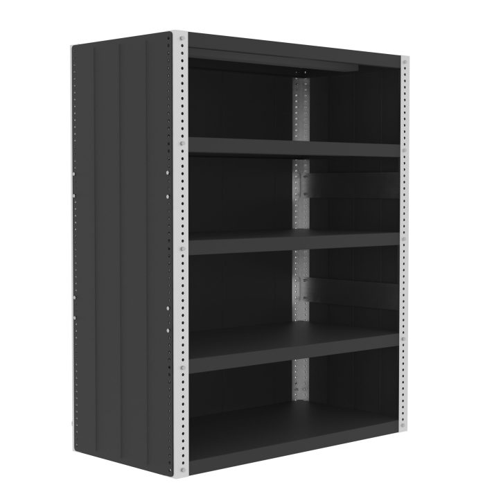 Valley Craft Heavy Duty Shelving, 12 Gauge - Enclosed, 48"W x 24"D x 60"H, 2500 lb. Capacity/Shelf