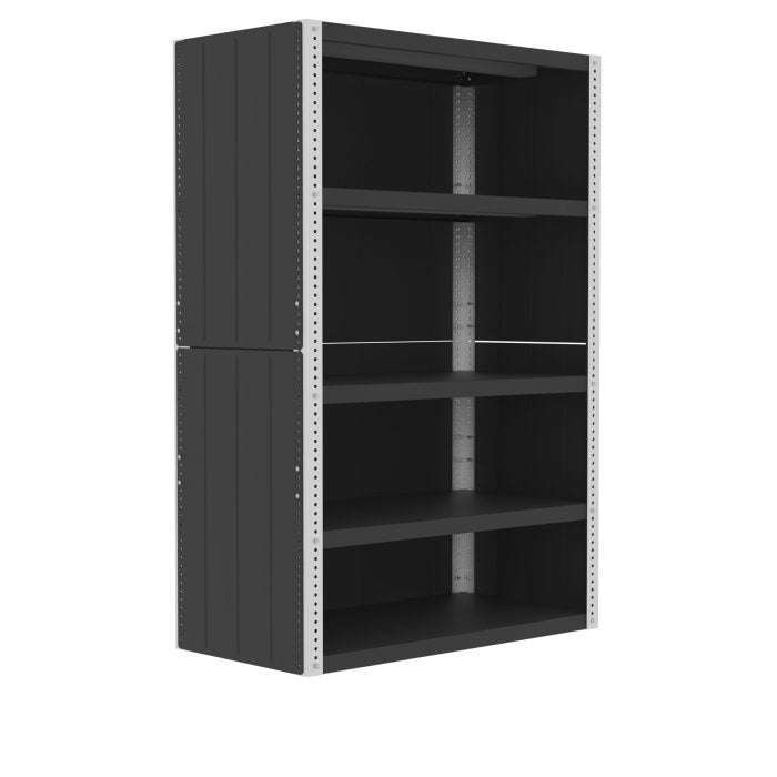 Valley Craft Heavy Duty Shelving, 12 Gauge - Enclosed, 48"W x 24"D x 72"H, 2500 lb. Capacity/Shelf