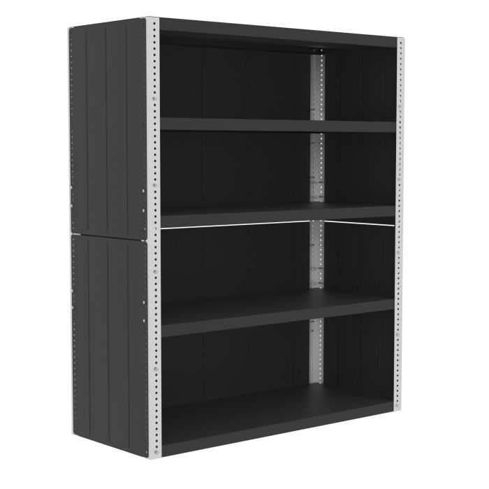 Valley Craft Heavy Duty Shelving, 12 Gauge - Enclosed, 60"W x 24"D x 72"H, 2500 lb. Capacity/Shelf