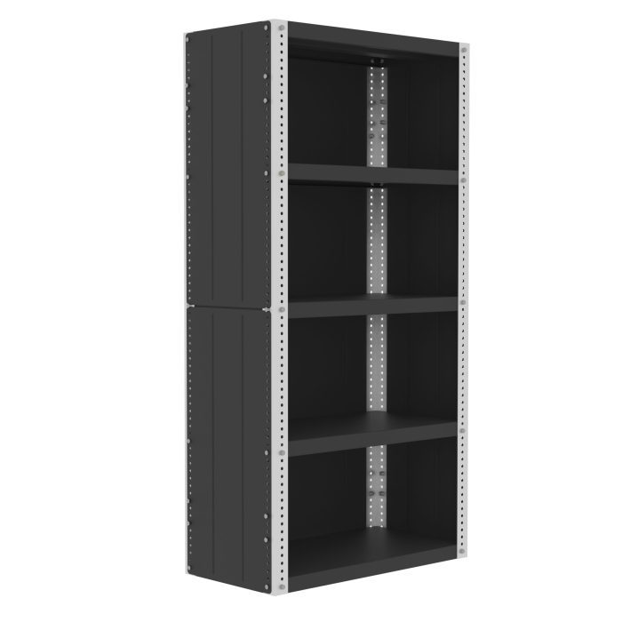 Valley Craft Heavy Duty Shelving, 12 Gauge - Enclosed, 36"W x 18"D x 72"H, 2500 lb. Capacity/Shelf