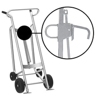 Thumbnail for Valley Craft 4-Wheel Drum Hand Truck - Aluminum, (2) Mold-On Rubber Wheels, (2) Rear Poly, 1000 lb. Capacity, Chime Hook for Steel/Plastic/Fiber Drums w/ Locking Cover