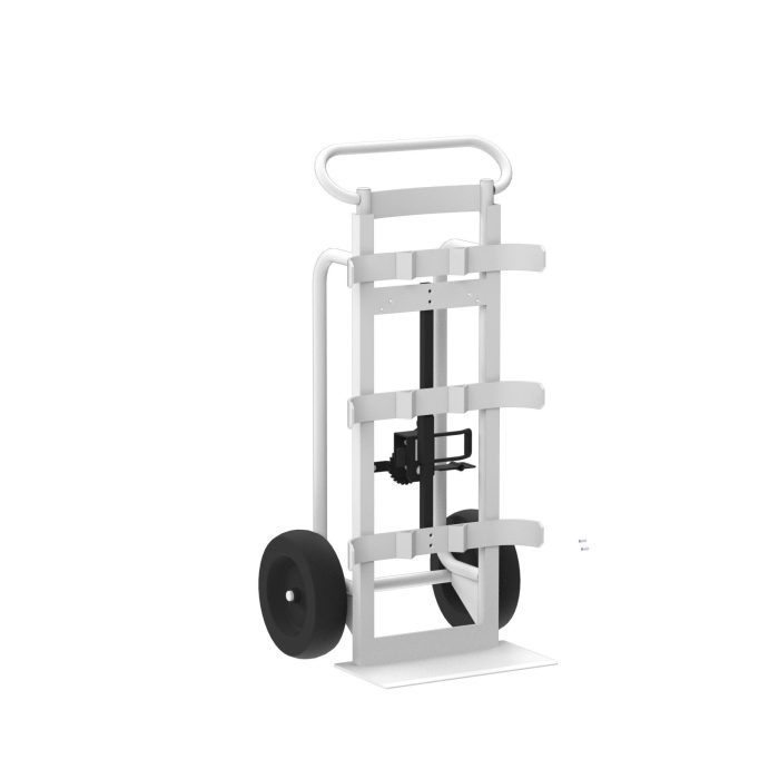 Valley Craft Cylinder Hand Truck, Double - (2) 9" Cylinders, Aluminum, (2) Pneumatic Wheels, 600 lb. Capacity