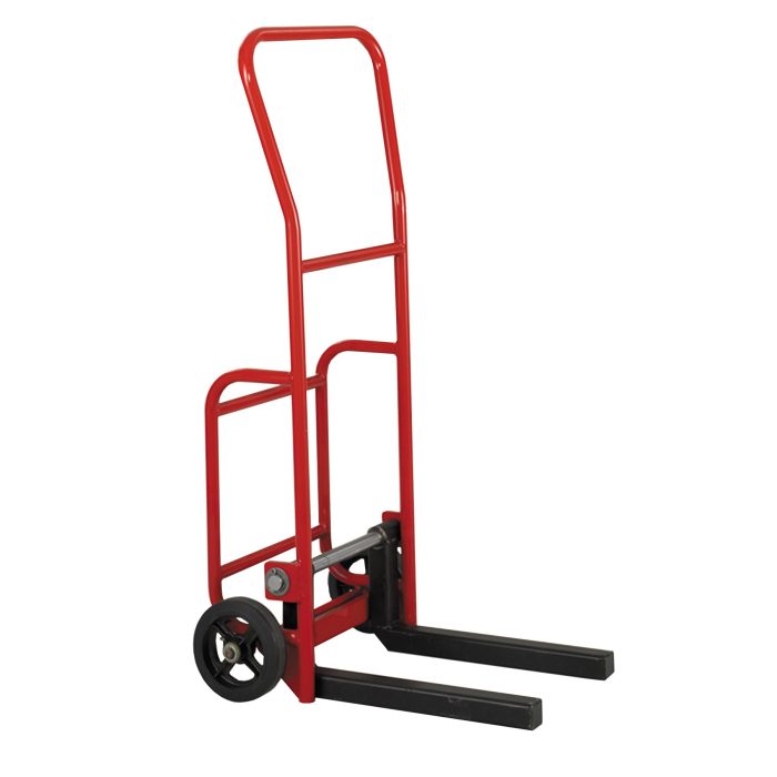 Valley Craft Multi-Use Hand Truck, Transmission Forks (2" sq.) - Steel, (2) Mold-On Rubber Wheels, 800 lb. Capacity