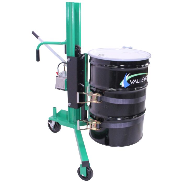Valley Craft Drum Industrial Lift & Transporter - Strap Connection, 800 lb. Capacity, used w/ Steel/Plastic/Fiber Drums 