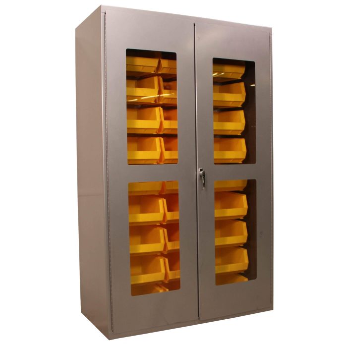 Valley Craft Clear-View Cabinet - 48"W x 24"D x 78"H, Full Bins, Fully Louvered, (27) Bins, 14 Gauge