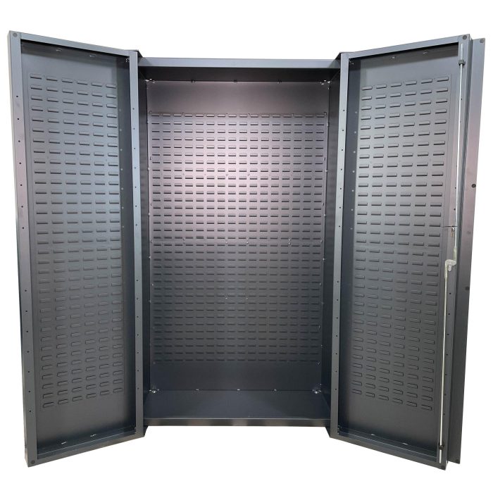 Valley Craft Bin & Shelf Cabinet, Deep Door - 48"W x 24"D x 84"H, Base, Fully Louvered, 14 Gauge