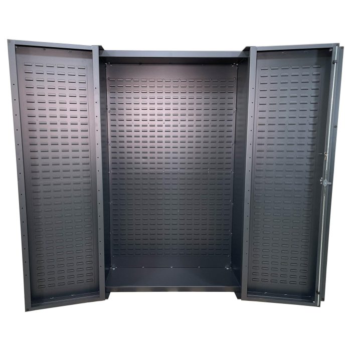 Valley Craft Bin & Shelf Cabinet, Deep Door - 48"W x 24"D x 78"H, Base, Fully Louvered, 14 Gauge