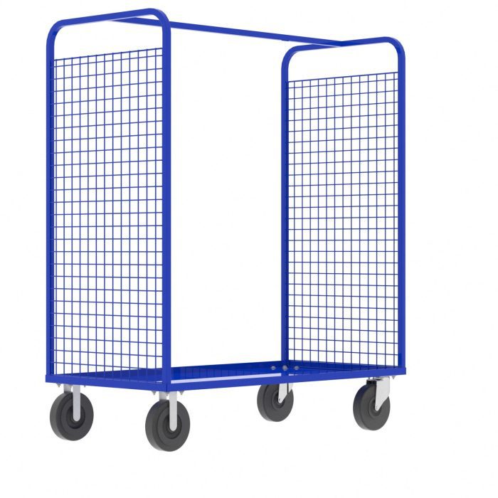 Valley Craft Cage Cart - Stock Picking, 2-Sided, 57"L x 30"W x 68"H, 1600 lb. Capacity, Blue