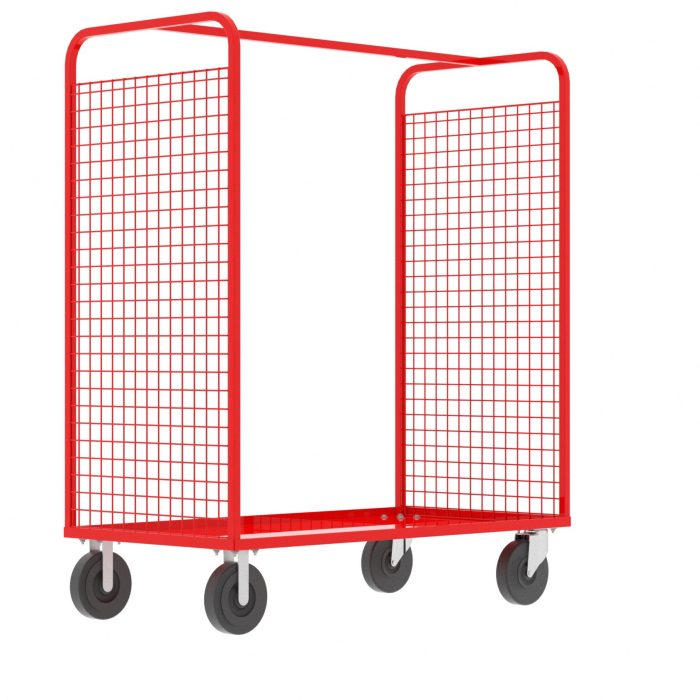 Valley Craft Cage Cart - Stock Picking, 2-Sided, 57"L x 30"W x 68"H, 1600 lb. Capacity, Red