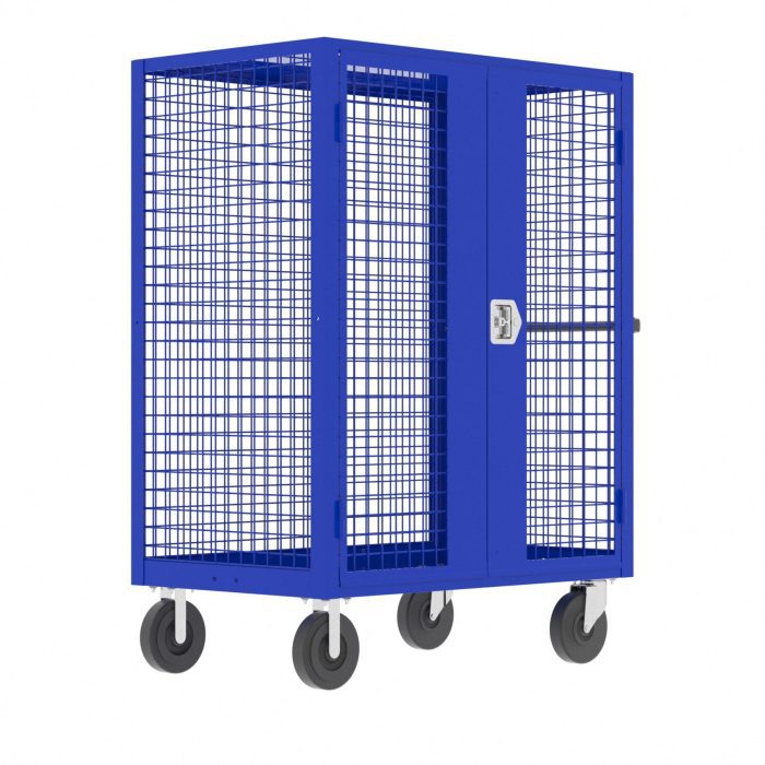 Valley Craft Security Cart - 48"L x 30"W x 66"H, 2000 lb. Capacity, Blue
