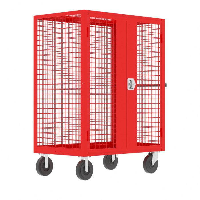 Valley Craft Security Cart - 48"L x 30"W x 66"H, 2000 lb. Capacity, Red