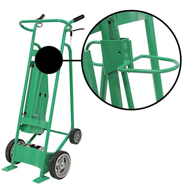 Valley Craft Powered Drum Hand Truck - Steel, (4) Wheels (2) Solid Rubber (2) Rear Polyurethane, Hand Brake, 800 lb. Capacity, Chime Hook for Plastic Drums