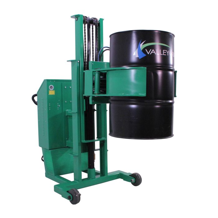 Valley Craft Drum Lift & Rotator, Deluxe Telescopic - Fully Powered Lift/Rotate/Drive, Grip Connection, Counterweighted, 59-94"H, 1000 lb. Capacity