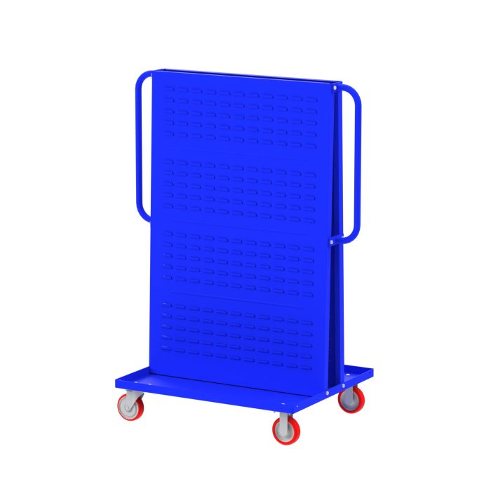 Valley Craft A-Frame Bin Cart - 2-Sided (2) Louvered Panels, 48”L x 30”W x 62”H, 1000 lb. Capacity, Blue