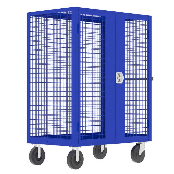 Valley Craft Security Cart - 60"L x 30"W x 66"H, 2000 lb. Capacity, Blue