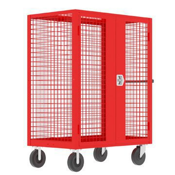 Valley Craft Security Cart - 60"L x 30"W x 66"H, 2000 lb. Capacity, Red