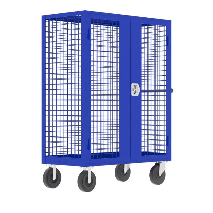Valley Craft Security Cart - 48"L x 24"W x 66"H, 2000 lb. Capacity, Blue