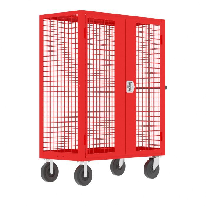 Valley Craft Security Cart - 48"L x 24"W x 66"H, 2000 lb. Capacity, Red