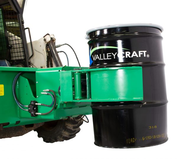 Valley Craft Drum Clamp & Rotate Powered Skid Steer Attachment - Skid Steer Powered Clamp/360° Rotation, 2000 lb. Capacity