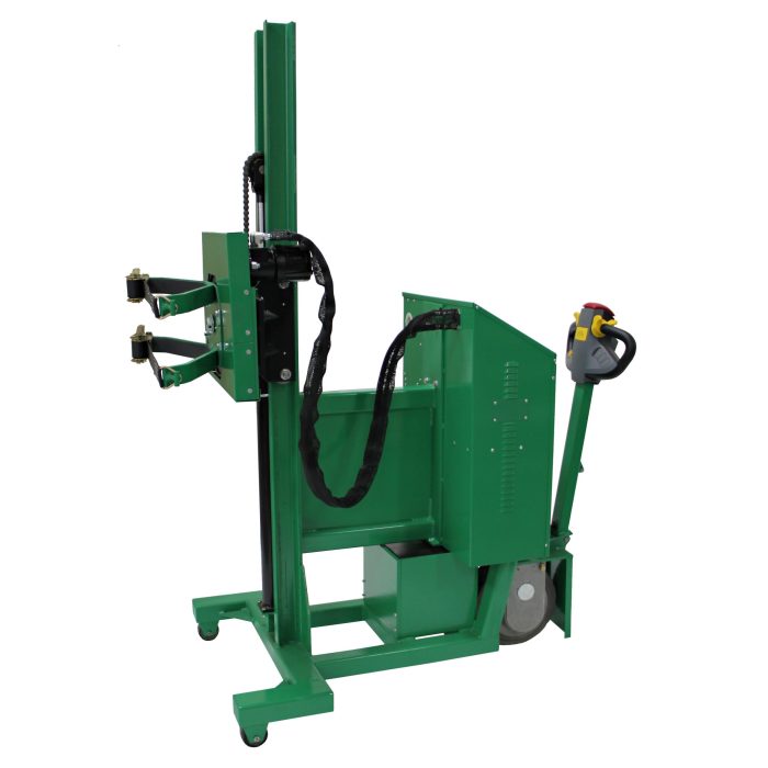 Valley Craft Drum Lift & Rotator - Fully Powered Lift/Rotate/Drive, Strap Connection, Counterweighted, 90"H, 1000 lb. Capacity