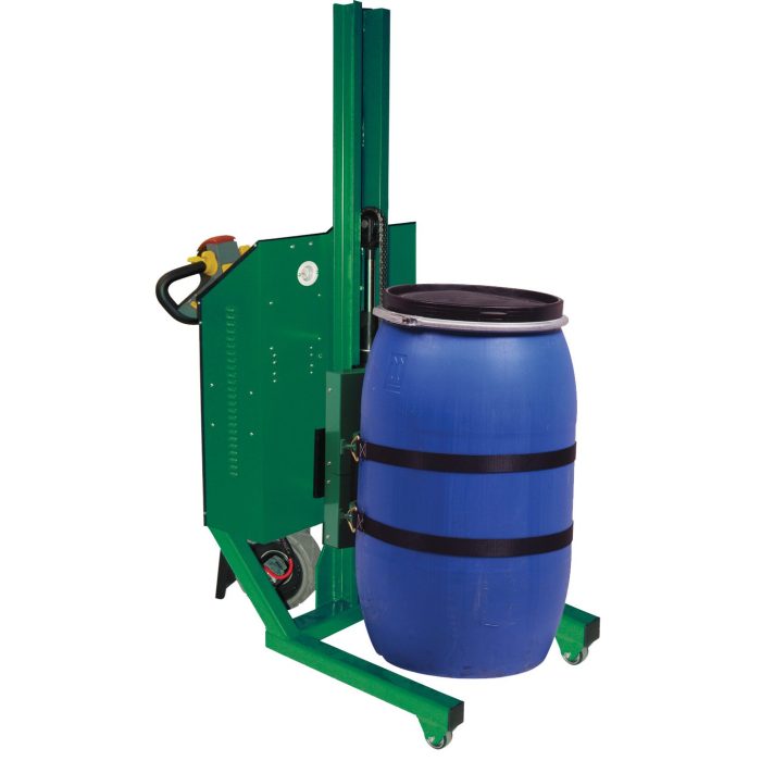 Valley Craft Drum Lift & Rotator - Fully Powered Lift/Rotate/Drive, Strap Connection, Straddle, 78"H, 1000 lb. Capacity