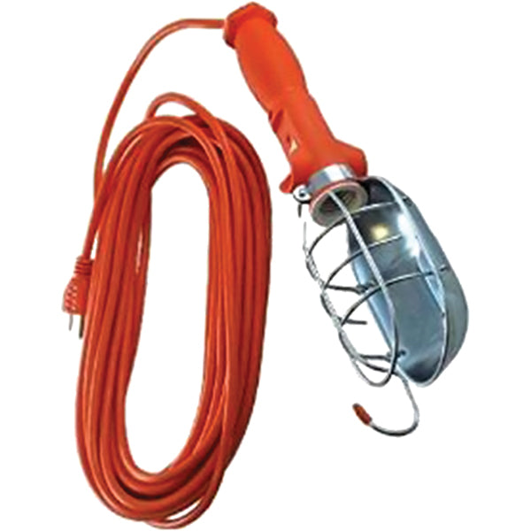 Southwire® Trouble Light w/ Outlet, & Metal Guard, 16 ga, 50', Orange, 1/Each
