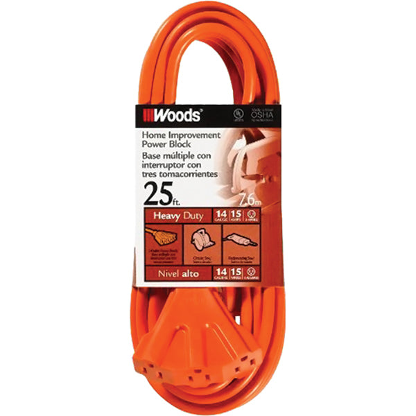 Southwire® Outdoor Extension Cord w/ 3 Outlet Power Block