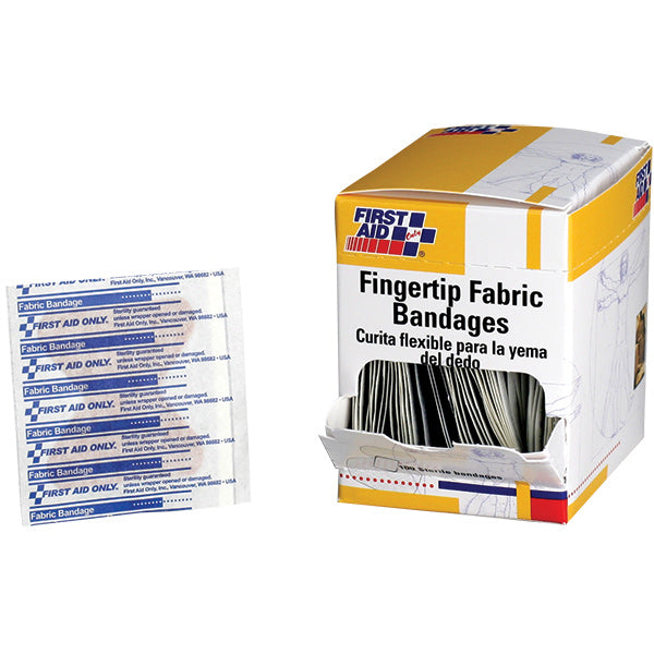 Fingertip Fabric Bandages, 1 3/4" x 2", 100/Box