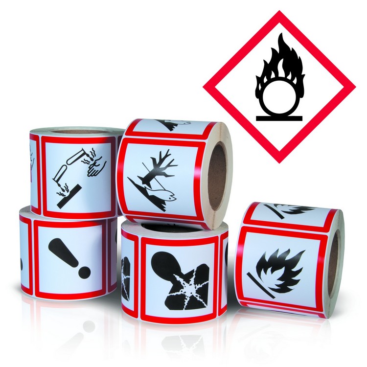 Flame Circle (4" x 4") 500/Roll