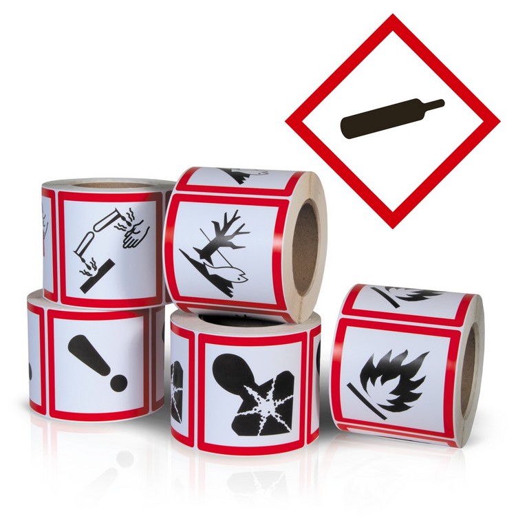 Gas Cylinder (4" x 4") 500/Roll