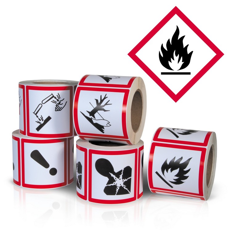 Flame Hazard (4" x 4") 500/Roll