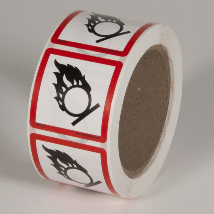 Flame Circle (2" x 2") 500/Roll