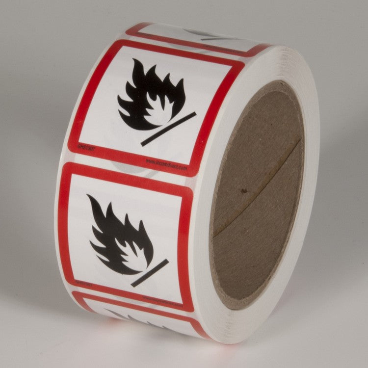 Flame Hazard (2" x 2") 500/Roll