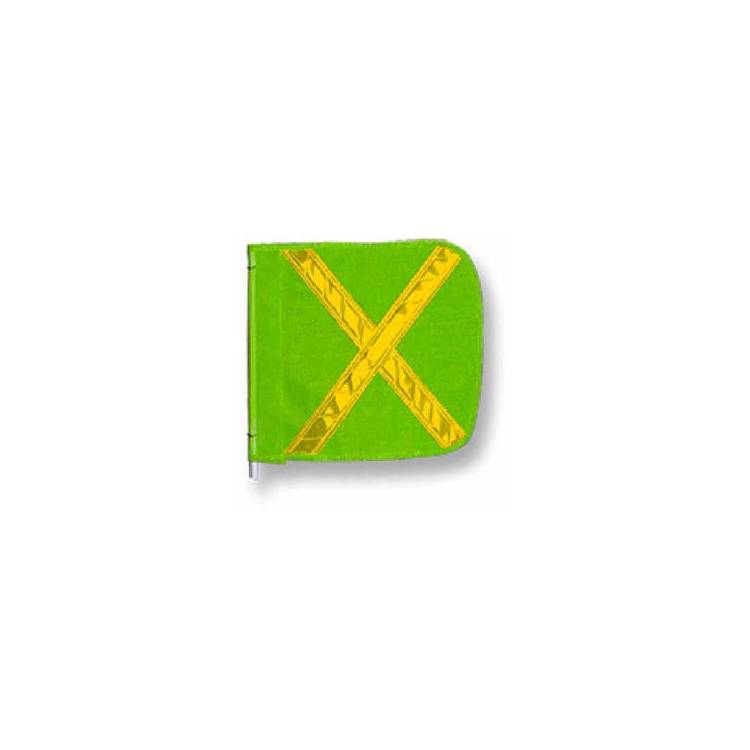 Flag Green 16x16 With Green Reflexite X - Model FS8025-16-G