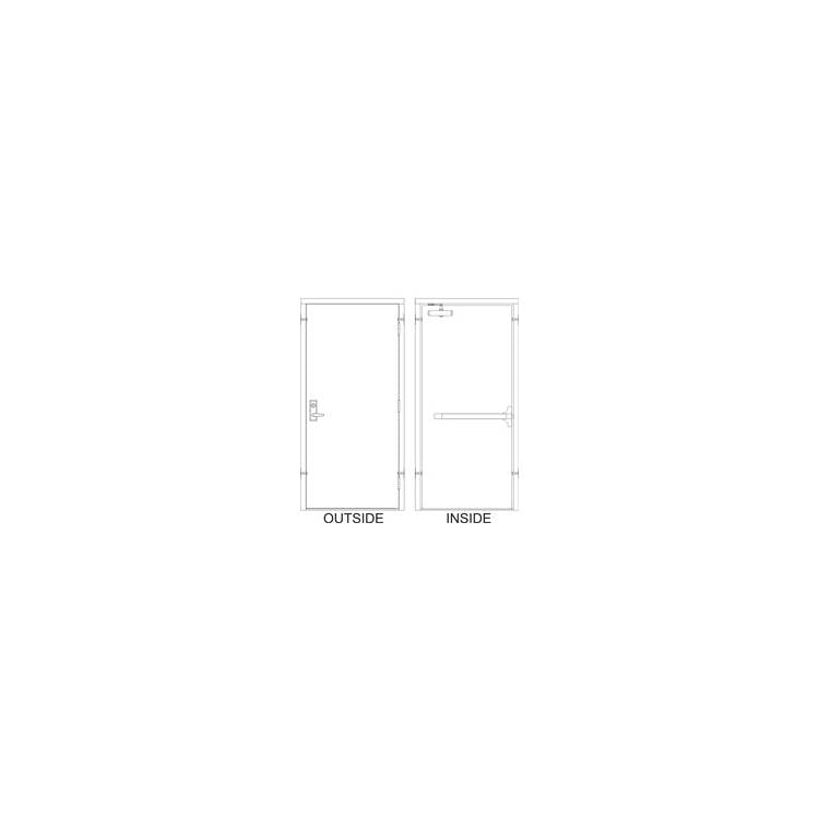 Hollow Metal Doors and Frames - Model HD42x80-0-P-RHR-RIM