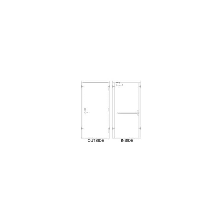 Hollow Metal Doors and Frames - Model HD30x84-3-P-RHR-RIM