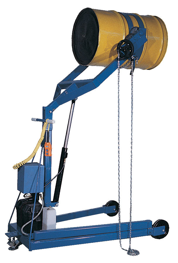 Hand Crank Portable Drum Carrier/Rotator/Boom with 60" Lift Height